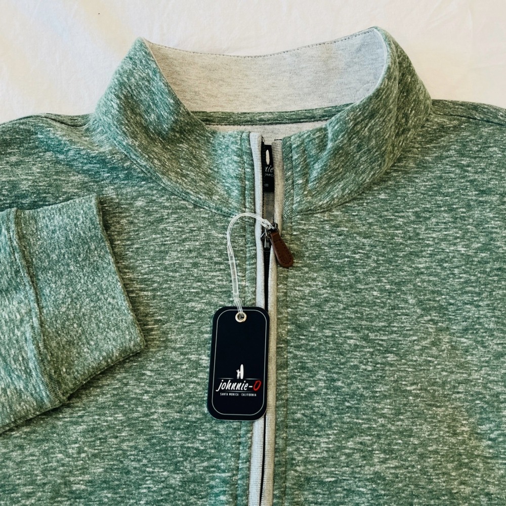 Johnnie-O Sully 1/4 Zip Pullover Big Tall 1XB NWT Mens Basalm Heather Green